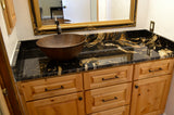 Installation Image of Premier Copper Products 15" Round Copper Bathroom Sink, Oil Rubbed Bronze, VR15BDB