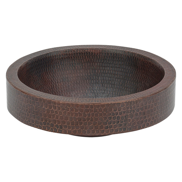 Main Image of Premier Copper Products 15" Round Copper Bathroom Sink, Oil Rubbed Bronze, VR15SKDB