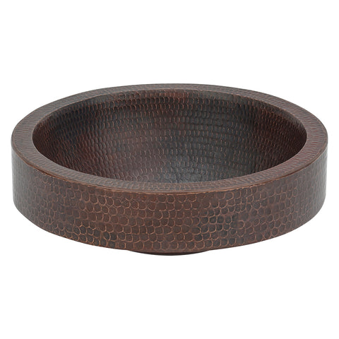 Main Image of Premier Copper Products 15" Round Copper Bathroom Sink, Oil Rubbed Bronze, VR15SKDB