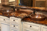 Installation Image of Premier Copper Products 15" Round Copper Bathroom Sink, Oil Rubbed Bronze, VR15SKDB