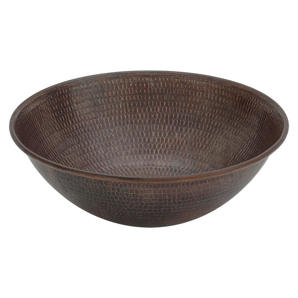 Main Image of Premier Copper Products 15" Round Copper Bathroom Sink, Oil Rubbed Bronze, VR15WDB