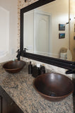 Installation Image of Premier Copper Products 15" Round Copper Bathroom Sink, Oil Rubbed Bronze, VR15WDB