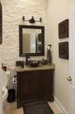 Installation Image of Premier Copper Products 15" Round Copper Bathroom Sink, Oil Rubbed Bronze, VR15WDB