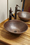 Installation Image of Premier Copper Products 15" Round Copper Bathroom Sink, Oil Rubbed Bronze, VR15WDB