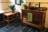 Installation Image of Premier Copper Products 15" Round Copper Bathroom Sink, Oil Rubbed Bronze, VR15WDB