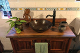 Installation Image of Premier Copper Products 15" Round Copper Bathroom Sink, Oil Rubbed Bronze, VR15WDB