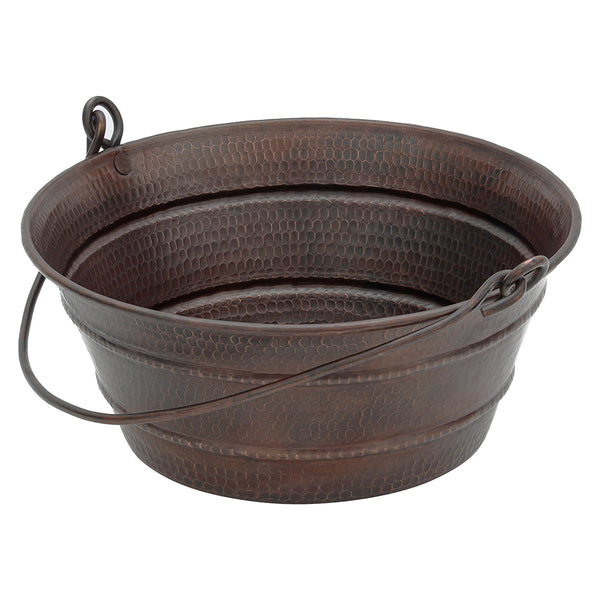 Premier Copper Products 16" Round Vessel - Above Counter Copper Bathroom Sink, Oil Rubbed Bronze, 16 Gauge, VR16BUDB