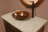 Installation Image of Premier Copper Products 21" Round Copper Bathroom Sink, Oil Rubbed Bronze, VR16MPDB