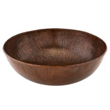 Premier Copper Products 17" Large Round Vessel Hammered Copper Bathroom Sink, Matching Drain and Accessories, Oil Rubbed Bronze, BSP5_VR17BDB-P