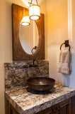 Installation Image of Premier Copper Products 17" Round Copper Bathroom Sink, Oil Rubbed Bronze, VR17BDB