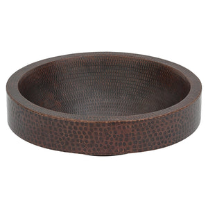 Alternate Image for Premier Copper Products 17" Round Copper Bathroom Sink, Oil Rubbed Bronze, VR17SKDB