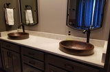 Installation Image of Premier Copper Products 17" Round Copper Bathroom Sink, Oil Rubbed Bronze, VR17SKDB