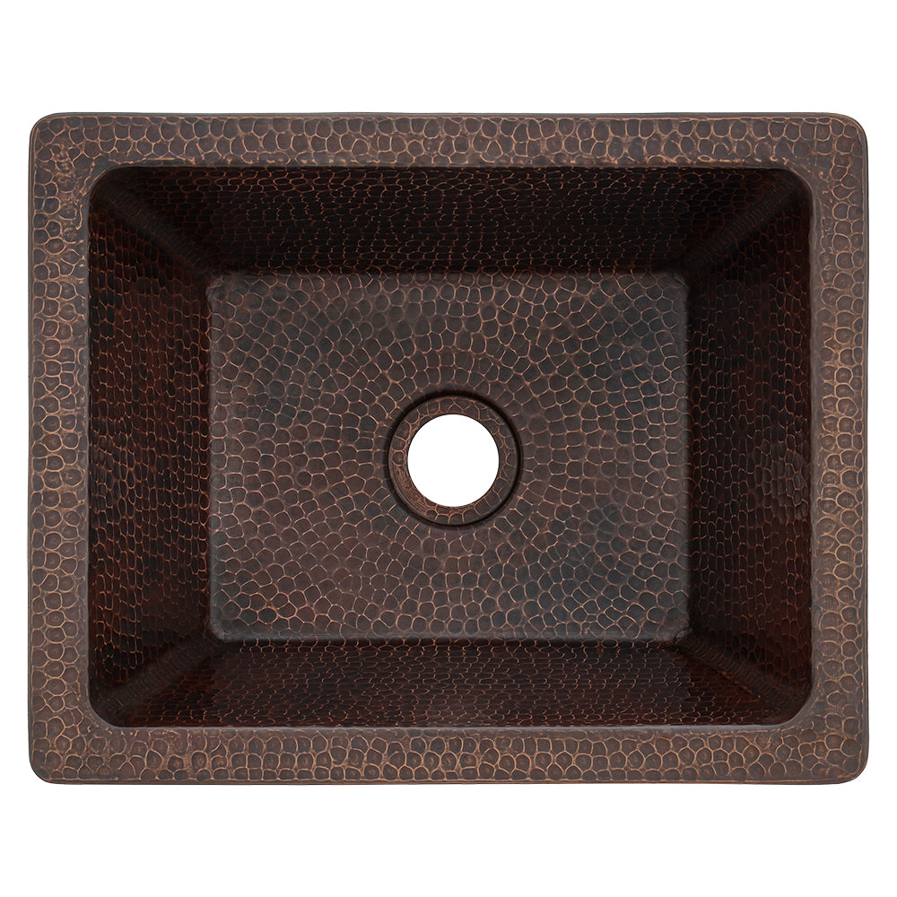 Premier Copper Products 15" x 12" Rectangle Vessel - Above Counter Copper Bathroom Sink, Oil Rubbed Bronze, 17 Gauge, VREC15SKDB