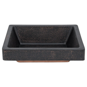Alternate Image for Premier Copper Products 17" x 14" Rectangle Vessel - Above Counter Copper Bathroom Sink, Glazed Black, 17 Gauge, VREC17SKBLK