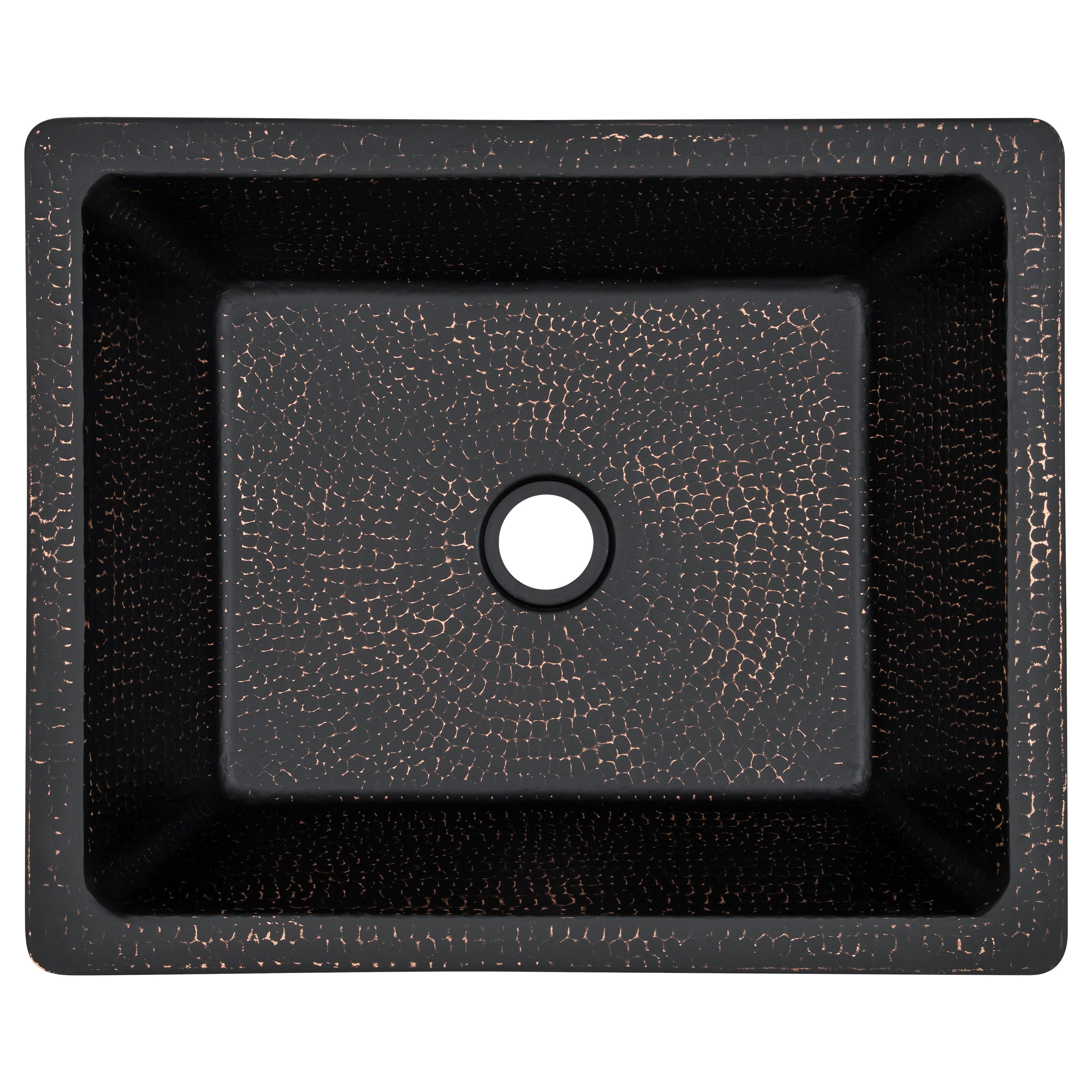 Premier Copper Products 17" x 14" Rectangle Vessel - Above Counter Copper Bathroom Sink, Glazed Black, 17 Gauge, VREC17SKBLK