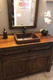 Installation Image of Premier Copper Products 17" Rectangle Copper Bathroom Sink, Oil Rubbed Bronze, VREC17SKDB