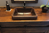 Installation Image of Premier Copper Products 17" Rectangle Copper Bathroom Sink, Oil Rubbed Bronze, VREC17SKDB