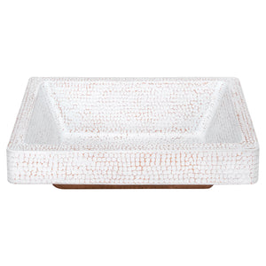 Alternate Image for Premier Copper Products 17" x 14" Rectangle Vessel - Above Counter Copper Bathroom Sink, Glazed White, 17 Gauge, VREC17SKWHT