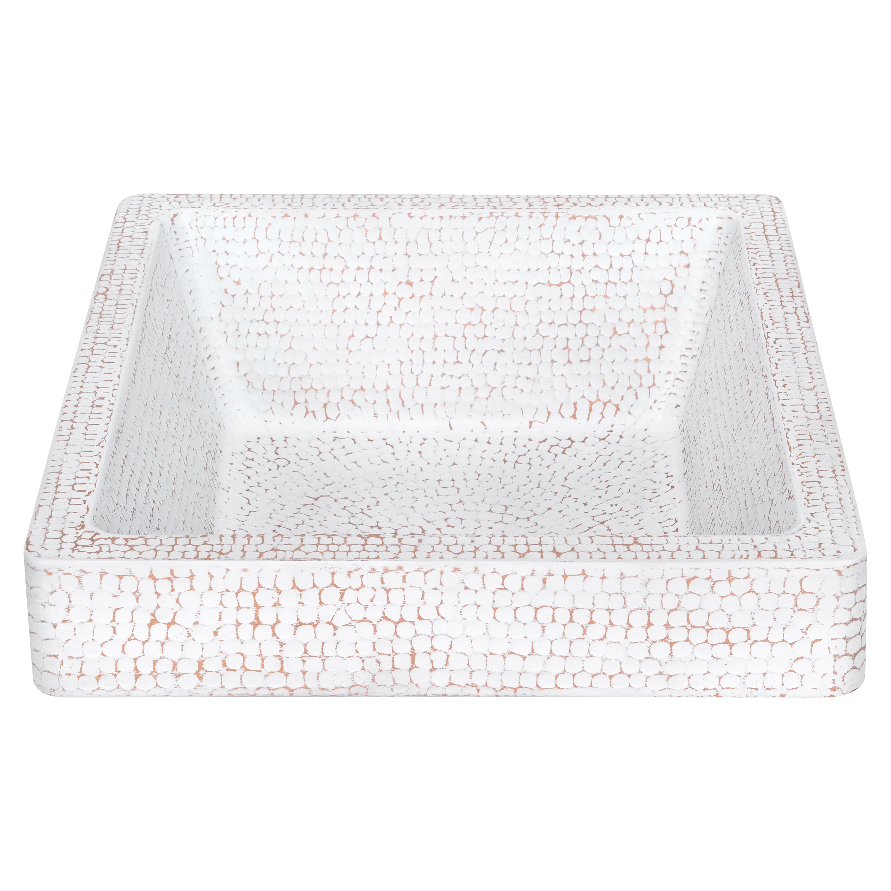Premier Copper Products 17" x 14" Rectangle Vessel - Above Counter Copper Bathroom Sink, Glazed White, 17 Gauge, VREC17SKWHT