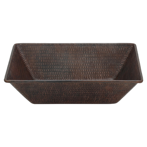 Main Image of Premier Copper Products 17" Rectangle Copper Bathroom Sink, Oil Rubbed Bronze, VREC17WDB