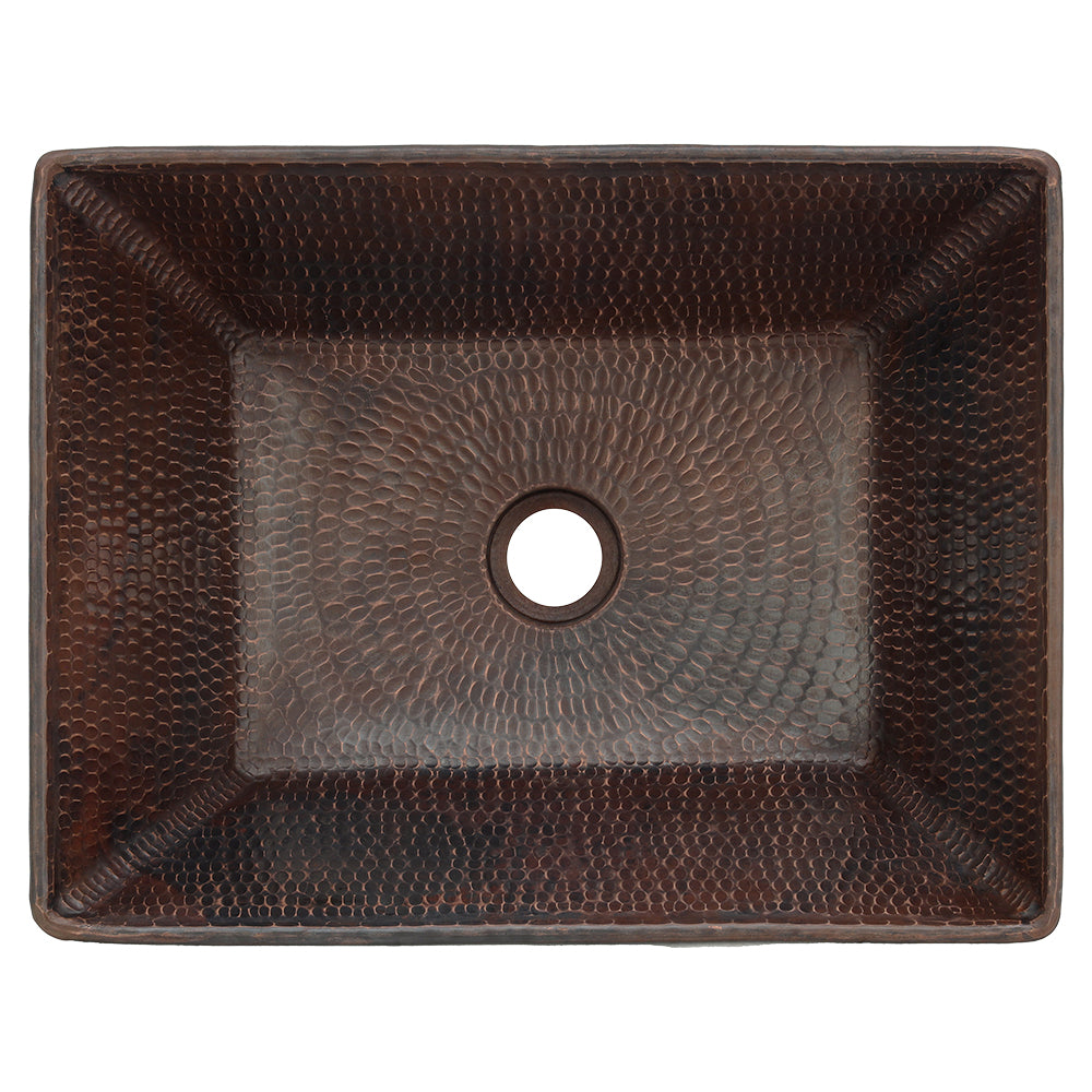 Alternative View of Premier Copper Products 17" Rectangle Copper Bathroom Sink, Oil Rubbed Bronze, VREC17WDB