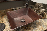 Installation Image of Premier Copper Products 17" Rectangle Copper Bathroom Sink, Oil Rubbed Bronze, VREC17WDB