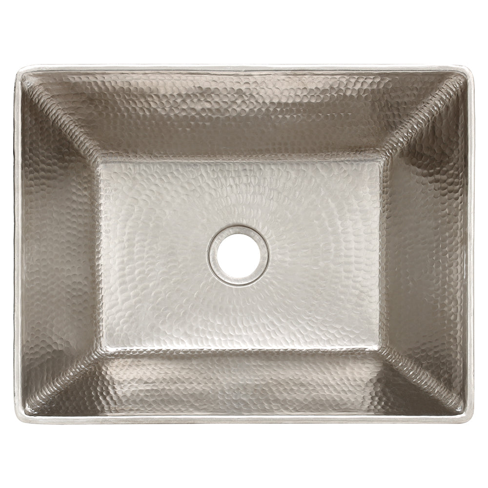 Premier Copper Products 17.25" x 13.25" Rectangle Vessel - Above Counter Copper and Nickel Bathroom Sink, 17 Gauge, VREC17WEN