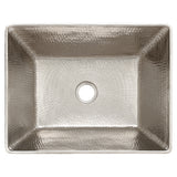 Premier Copper Products 17.25" x 13.25" Rectangle Vessel - Above Counter Copper and Nickel Bathroom Sink, 17 Gauge, VREC17WEN