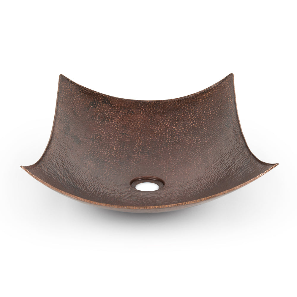 Alternate Image for Premier Copper Products 18" Rectangle Modern Slope Hammered Copper Bathroom Sink, Matching Drain and Accessories, Oil Rubbed Bronze, BSP5_VREC18MSDB-P