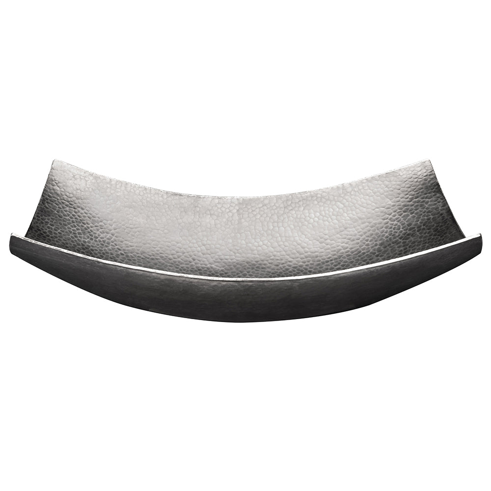 Premier Copper Products 18" Rectangle Modern Slope Hammered Copper Bathroom Sink in Nickel, Matching Drain and Accessories, BSP5_VREC18MSEN-P