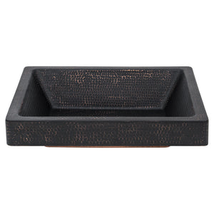 Alternate Image for Premier Copper Products 19" x 16" Rectangle Vessel - Above Counter Copper Bathroom Sink, Glazed Black, 17 Gauge, VREC19SKBLK