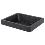 Premier Copper Products 19" x 16" Rectangle Vessel - Above Counter Copper Bathroom Sink, Glazed Black, 17 Gauge, VREC19SKBLK