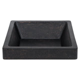Premier Copper Products 19" x 16" Rectangle Vessel - Above Counter Copper Bathroom Sink, Glazed Black, 17 Gauge, VREC19SKBLK