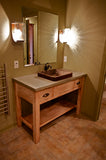 Installation Image of Premier Copper Products 19" Rectangle Copper Bathroom Sink, Oil Rubbed Bronze, VREC19SKDB