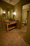 Installation Image of Premier Copper Products 19" Rectangle Copper Bathroom Sink, Oil Rubbed Bronze, VREC19SKDB