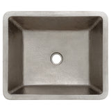 Alternative View of Premier Copper Products 19" Rectangle Copper Bathroom Sink, Nickel, VREC19SKEN