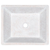 Premier Copper Products 19" x 16" Rectangle Vessel - Above Counter Copper Bathroom Sink, Glazed White, 17 Gauge, VREC19SKWHT