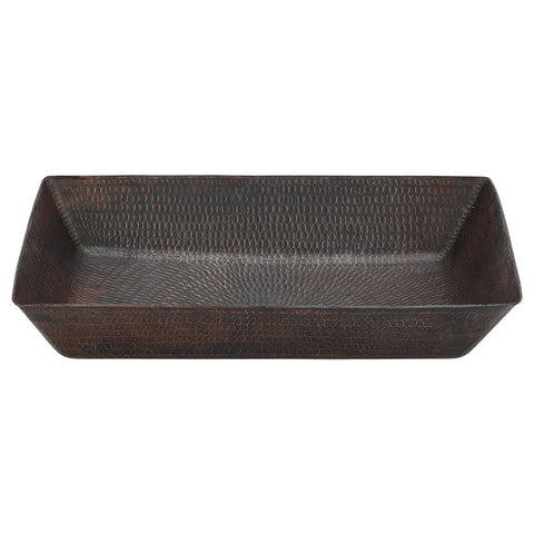 Main Image of Premier Copper Products 20" Rectangle Copper Bathroom Sink, Oil Rubbed Bronze, VREC2014DB