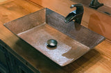 Installation Image of Premier Copper Products 20" Rectangle Copper Bathroom Sink, Oil Rubbed Bronze, VREC2014DB