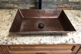 Installation Image of Premier Copper Products 20" Rectangle Copper Bathroom Sink, Oil Rubbed Bronze, VREC2014DB