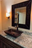 Installation Image of Premier Copper Products 20" Rectangle Copper Bathroom Sink, Oil Rubbed Bronze, VREC2014DB