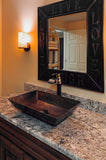 Installation Image of Premier Copper Products 20" Rectangle Copper Bathroom Sink, Oil Rubbed Bronze, VREC2014DB