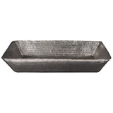 Premier Copper Products 20" Rectangle Vessel Hammered Copper Bathroom Sink in Nickel, Matching Drain and Accessories, BSP5_VREC2014EN-P