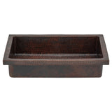 Premier Copper Products 20" x 14" Rectangle Vessel - Above Counter Copper Bathroom Sink, Oil Rubbed Bronze, 17 Gauge, VREC20SK1DB