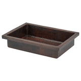 Premier Copper Products 20" x 14" Rectangle Vessel - Above Counter Copper Bathroom Sink, Oil Rubbed Bronze, 17 Gauge, VREC20SK1DB