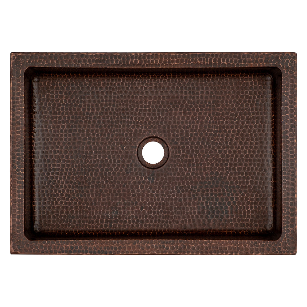 Premier Copper Products 20" x 14" Rectangle Vessel - Above Counter Copper Bathroom Sink, Oil Rubbed Bronze, 17 Gauge, VREC20SK1DB