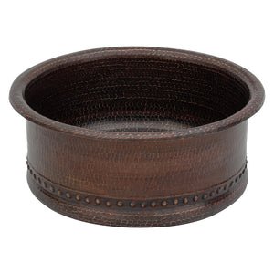 Alternate Image for Premier Copper Products 15" Round Copper Bathroom Sink, Oil Rubbed Bronze, VRT15DB
