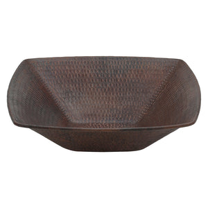 Alternate Image for Premier Copper Products 14" x 14" Square Vessel - Above Counter Copper Bathroom Sink, Oil Rubbed Bronze, 17 Gauge, VSQ14WDB