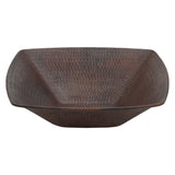 Premier Copper Products 14" x 14" Square Vessel - Above Counter Copper Bathroom Sink, Oil Rubbed Bronze, 17 Gauge, VSQ14WDB