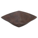 Premier Copper Products 14" x 14" Square Vessel - Above Counter Copper Bathroom Sink, Oil Rubbed Bronze, 17 Gauge, VSQ14WDB